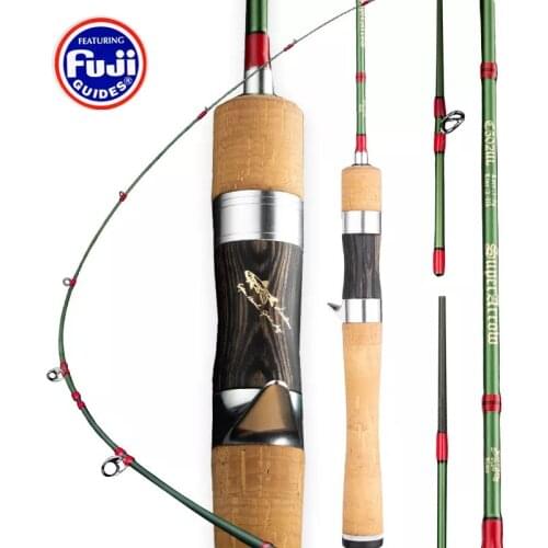 LureGee Ultra Light Fishing Rod Carbon Fiber Baitcasting Lure Rod 2 Section FUJI Guide Rings For Trout Stream Fishing Tackle Sea