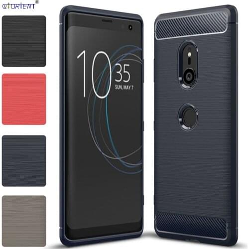 Matte Cover for Sony Xperia XZ3 XZ 3 Soft Silicone Brushed Bumper Case H9436 H8416 Carbon Fiber Texture Fitted Phone Back Cases