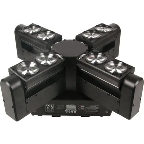 Multi-mode selection RGBW 4 in 1 8 eye led moving head beam light
