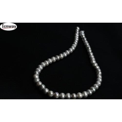 Natural round Freshwater Pearl gray 7-8mm For Jewelry Making 15inches DIY necklace bracelet earring FreeShipping Wholesale