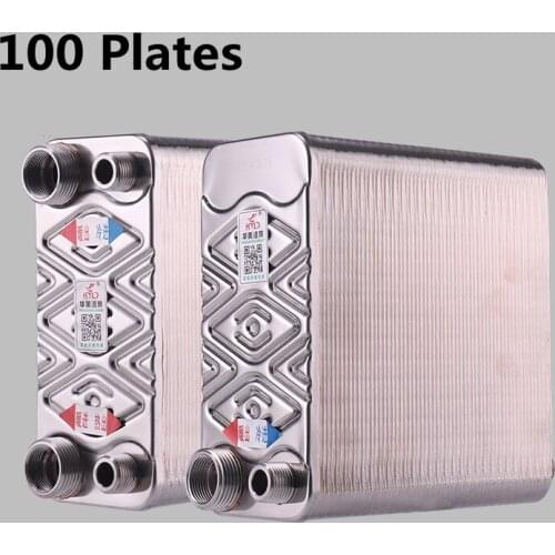 New 100 Plates stainless steel heat exchanger Brazed plate type water heater SUS304
