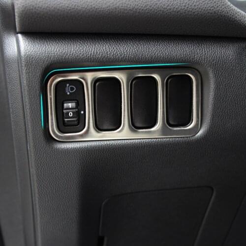 Stainless steel For Mitsubishi ASX Outlander Sport RVR 2011 2012 2013 2014 2015 Head Light Lamp Switch Button Panel Cover