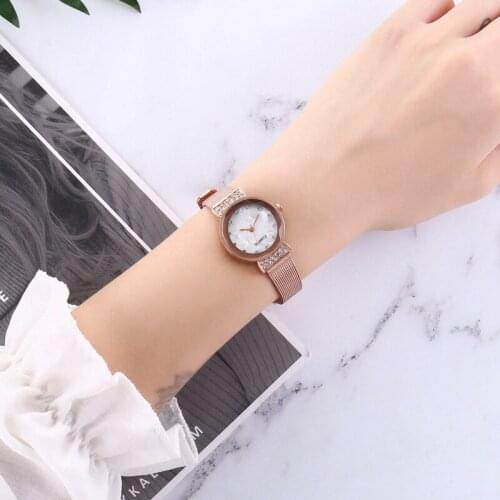 Modern Fashion Creative Small Dial Quartz Watch Women Mesh Stainless Steel Strap High Quality Casual Wristwatch Gift for Female