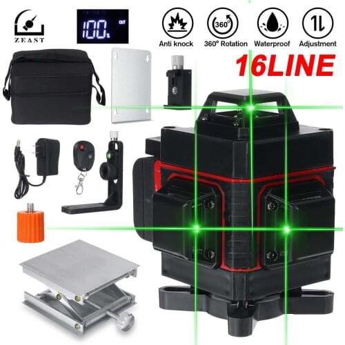 ZEAST 4D 16 Lines Green Laser Level Self-Leveling 360 Horizontal Vertical Cross Line Powerful Laser Level bluetooth APP Control