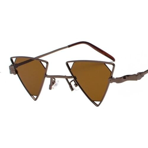 Vintage Steampunk women Triangle Sun glasses Unisex Metal frame Retro Shades male Sun Glasses Fashion men Eyewear Oculos de sol