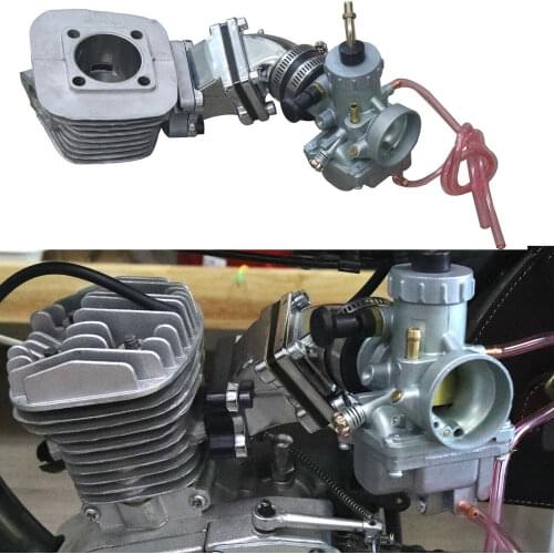 Dio reed valve&Cylinder Setup&Carburetor&Machined block 80cc Gas Motorized Bike