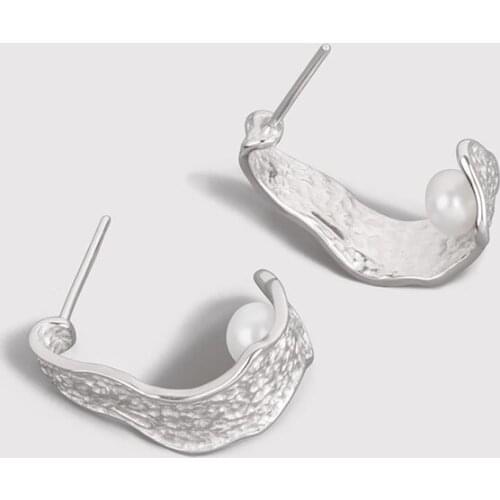 VENTFILLE 925 Sterling Silver Exaggerated Geometric Retro Fashion All-match Earrings