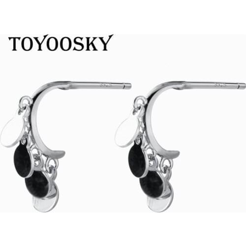 Fashion Geometric Smoothly Rounds OL Short Dangle Earrings 925 Sterling Silver For Women Female Minimalist Jewelry