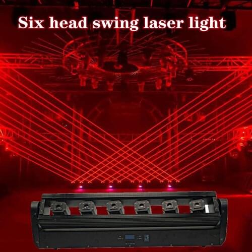 1pcs Laser Light Projector Six Eyes 3in1 RGB troboscopic Effect LED Beam Sense with DMX Controler Good for DJ Stage