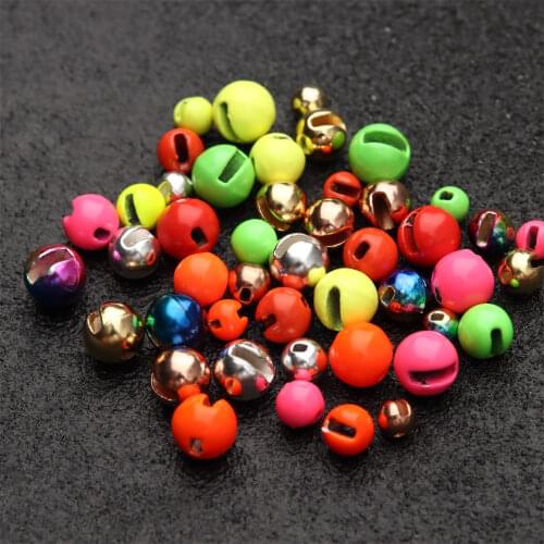 25 Pcs 2.5/3.0/3.5mm Durable Tungsten Beads Tungsten Alloy Fly Tying Material Slotted Bead Outdoor Sport Fishing Equipment