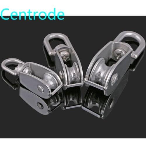 304 stainless steel single / double pulley wire rope chain traction fixed pulley lifting load pulley single pulley