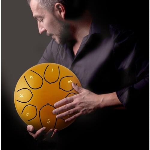 6 inch Steel Tongue Drum Pan Tank Drum with Bag 8 Tune Musical Instrument Hand Lightweight Portable Music Elements