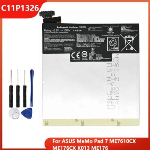 Original Phone Battery C11P1326 For ASUS MeMo Pad 7 ME7610CX ME176CX K013 ME176 Replacement Rechargable Batteries 3910mAh