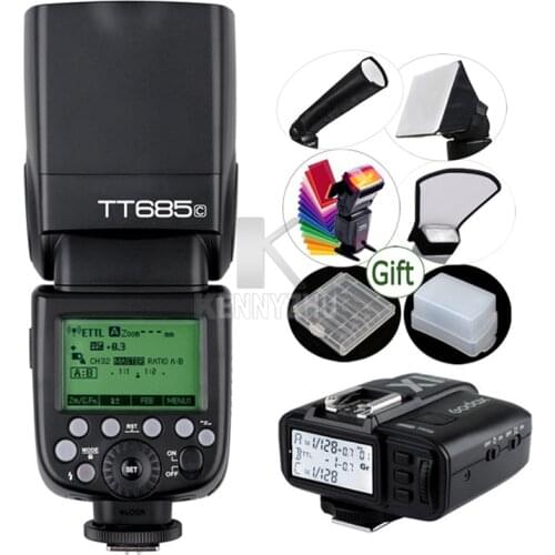 GODOX TT685C + X1T-C Wireless Flash Trigger E-TTL II 2.4G HSS 1/8000s Speedlite for Canon EOS 650D 600D 550D 6D 5D Mark II III