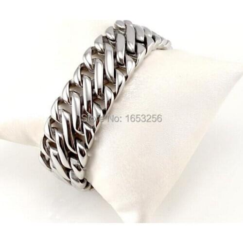 9 inch 24mm wide Miami Curb Cuban Mens high quality Chain 316L Stainless Steel Bracelet bling jewelry for DAD