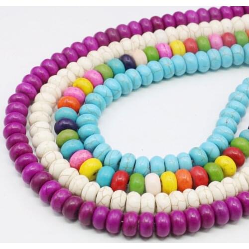 4X6 5X8 8X12MM Multicolor Blue White Purple Abacus Turkey Turquoises Loose Beads For DIY Necklace Bracelet Jewelry Making Design