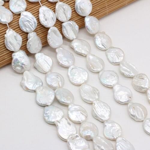 New Natural Freshwater Pearl Beaded Irregular White Round Beads for Jewelry Making DIY Necklace Bracelet Accessories 16x17mm