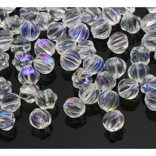 50pcs/lot White Transparent Round Spacer Beads 8mm Loose Glass Beads For Jewelry Making Diy Necklace Bracelet Accessories