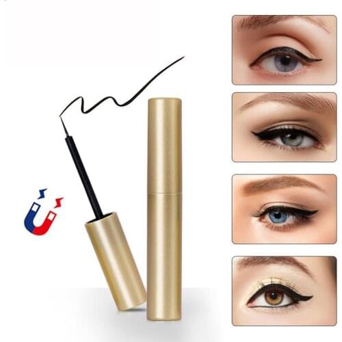Black Long Lasting Waterproof Magnetic Eyeliner Liquid Glue Free Eye Liner Pen Pencil Makeup Cosmetic Beauty Tool Quick Dry