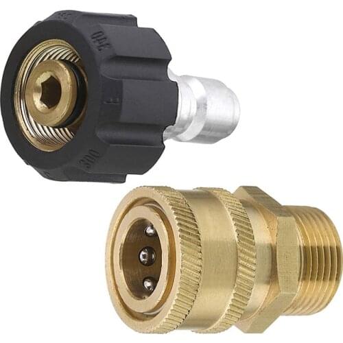 Pressure Washer Adapter Set M22 To 1/4 Inch Quick Connect Kit, M22 15Mm To 1/4 Inch Quick Connect Kit