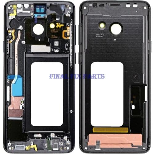 For Samsung Galaxy S9, S9 Plus LCD Supporting Front Frame Middle Housing Bezel Chassis With Small Parts Side Button Repair Parts