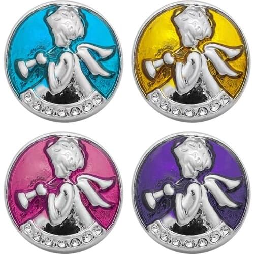 Hot sale Fashion Colorful Lovely Angel 18mm snap buttons fit DIY snap jewelry wholesale KZ3258