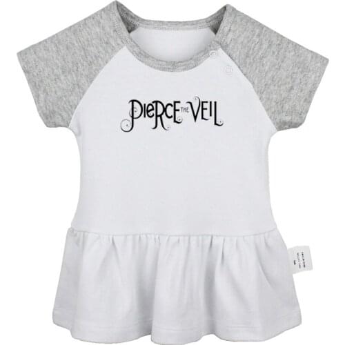 Interesting Black Volume Pierce the Veil Fonts Design Newborn Baby Girls Dresses Toddler Infant Cotton Clothes