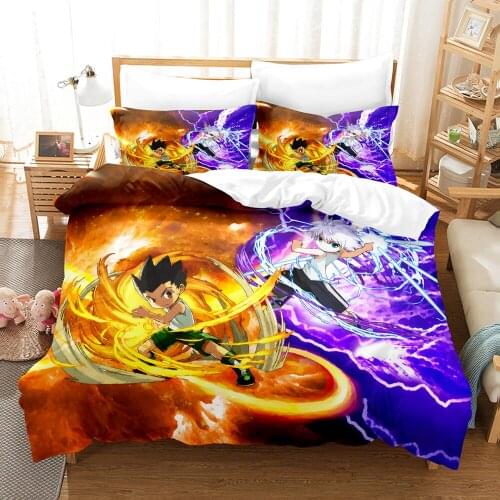 Hunter x Hunter Bedding Set Single Twin Full Queen King Size Hunter x Hunter Bed Set Childrens Kid Bedroom Duvetcover Sets 032