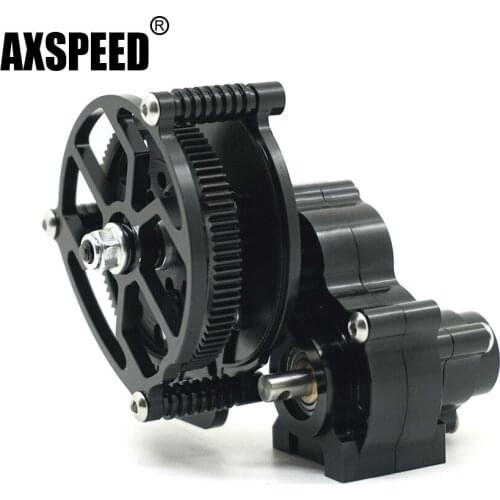 AXSPEED Black Aluminum Alloy Inverted Gearbox Transmission Box for Axial SCX10 1/10 RC Crawler Car Truck Upgrade Parts