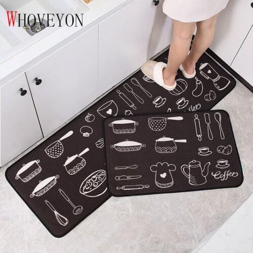 Kitchen Carpet Bedroom Rug Kitchen Mat Door Mat Foot Pad Home Balcony Rug Long Strip Type Non-slip Bathroom Absorbent Floor Mat