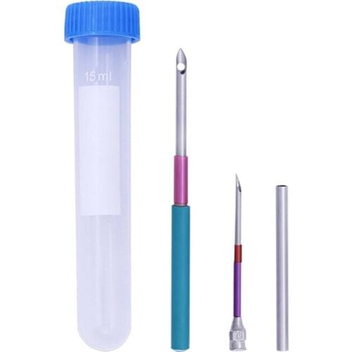 LMDZ 2Pcs 20# 35# Hand Embroidery Stitching Punch Needle Kits DIY Punching Needle Tools With Handle Tools and Bottle