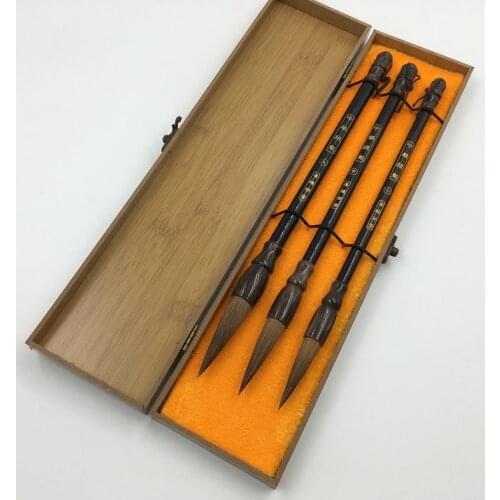 Calligraphy Pen Set Weasel Hair Calligraphy Writing Brush with Gift Box Chinese Landscape Painting Regular Script Brushes
