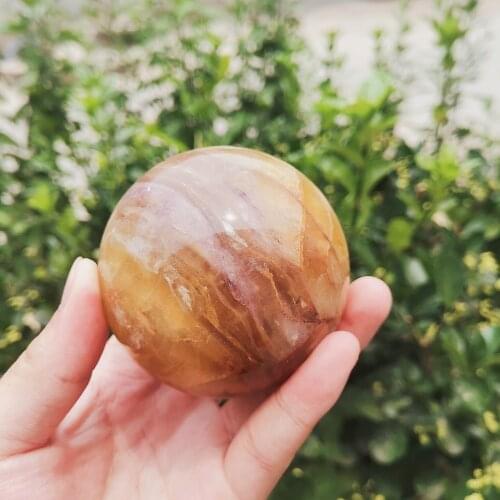 Natuurlijke Gele Fluoriet Crystal Quartz Ball Reiki Healing Kamer Decoratie Woondecoratie Jewel Meubels