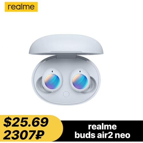Global Version Realme Buds Air 2 Neo TWS Wireless Bluetooth Earphone Active Noise Cancellation 28hours Total Playback Earphones