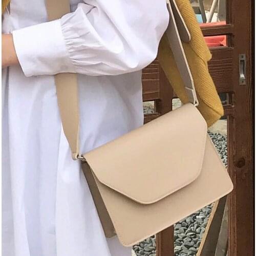 New Solid Color Pu Leather Shoulder Bag Women 2020 Black Chain Designer Girls Brief Flap Casual Women Crossbody Messenger Bags