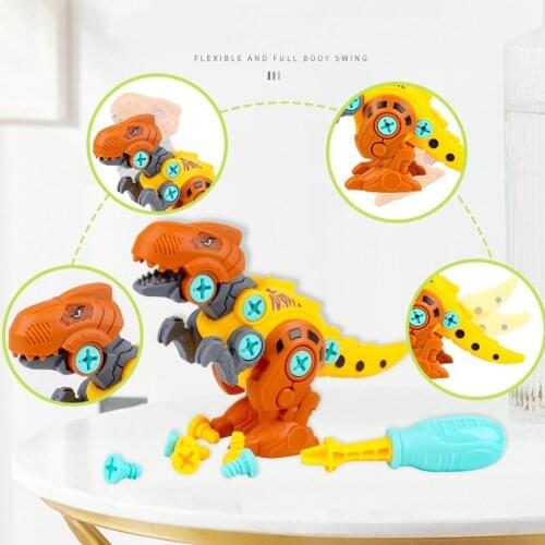 2020 New Jurassic Park Screwing Blocks Dinosaurs Egg Tyrannosaurus Velociraptor DIY Disassemble Toys for Kids Gift Dino Juguetes