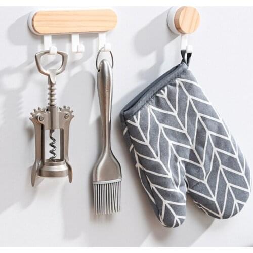 New Wall Wood Hooks Coat Scarf Bag Hanger Kitchen Bathroom Accessories Organizer Hook Home Decor Storage Rack Door Hook