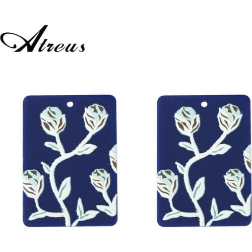 New Flower Pattern Charm Pendant for DIY Bracelet Jewelry Making Material Supplies Women Keychain Earrings Finding Decoration