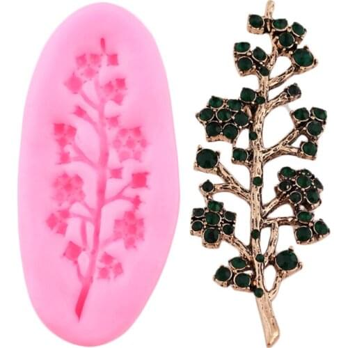 Flower Branches Silicone Mold Chocolate Making Moulds Resin Clay Candy Molds Cake Border Fondant Mould Cake Decorating Tools