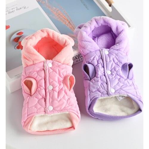 Dog Clothing Winter Pet Coat Jacket Hoody Outfit Cat Chihuahua Yorkie Puppy Costume Apparel Poodle Bichon Pomeranian Pet Clothes