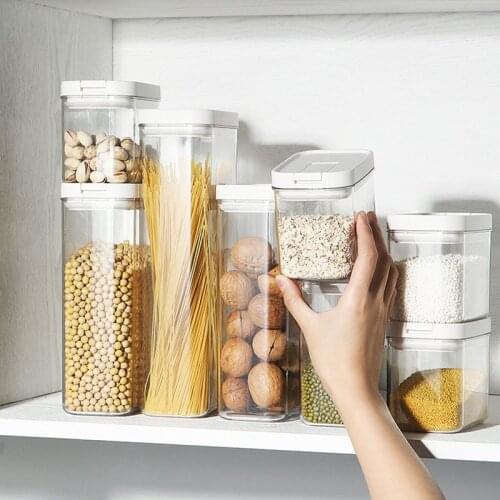 Food Sealed Storage Containers Plastic Box Kitchen Organizers Home Accessories Household Transparent Grain Milk Powder Tank