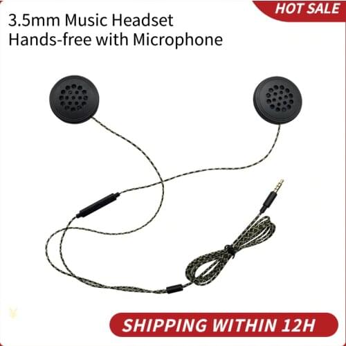 Wired Headphones Motorbike Intercom Helmet High-quality 3.5mm Music Headset Hands-free with Microphone for Motorcycle Rider