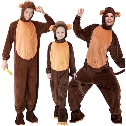 Family Matching Outfits Halloween Costumes Jumpsuits Women Men Cosplay Monkey Funny Performance Clothing Child Carnival Festival