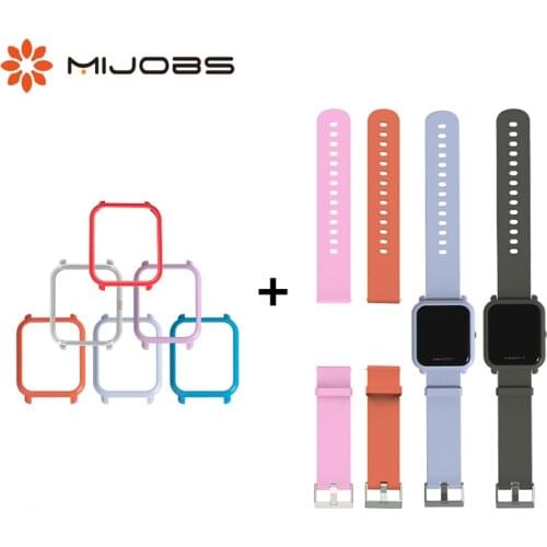 20mm Silicone Strap for Xiaomi Huami Amazfit Bip BIT Lite Protective Case Cover Band Accessories Bracelet Protector for Amazfit