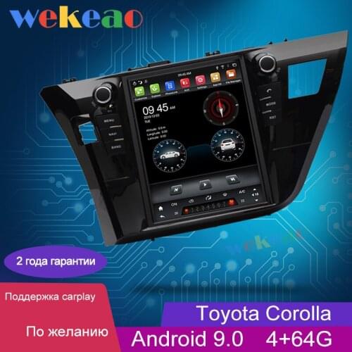Wekeao Vertical Screen Tesla Style 10.4'' Android 9.0 Car Dvd Multimedia Player For Toyota Corolla Radio Automotivo 2013-2017