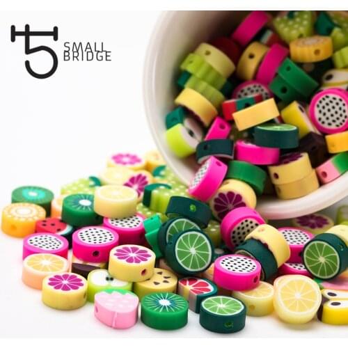 10mm Colorful Fruit Polymer Clay Beads Jewelry Making Bracelet Diy Accessories for Girl Mix Design Loose Spacer Beads C302