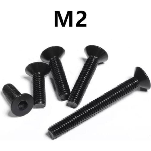 1000pcs/lot M2x3/4/5/6/8/10/12/14/16/20mm DIN7991 GB70.3 Black 304 Stainless steel hexagon socket countersunk / flat head screw