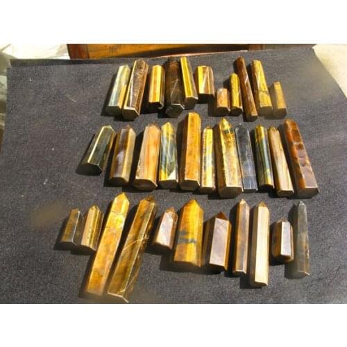33 natural flash tiger eye crystal quartz point healing