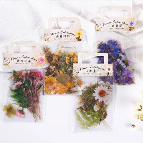 40Pcs/pack Plant Flowers Transparent stickers diy Scrapbook Diary Album hand account Plastic waterproof bag 14*9cm