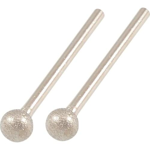 GTBL 2 x 3mm x 8mm Round Ball Tip Diamond Milling Pencil Grinding Polishing Bits